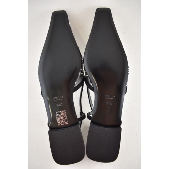 Gucci Demi GG Crystal Mesh Black Silver Slingback Ballerina Ballet Flat 38.5 - Picture 16 of 16